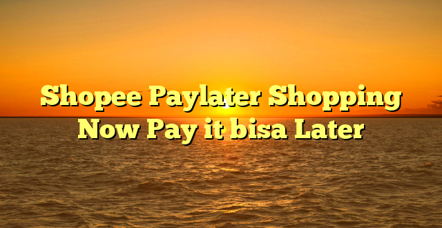 Shopee Paylater Shopping Now Pay it bisa Later
