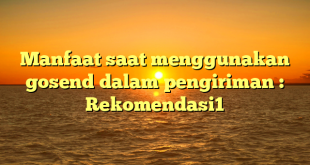 Manfaat saat menggunakan gosend dalam pengiriman : Rekomendasi1